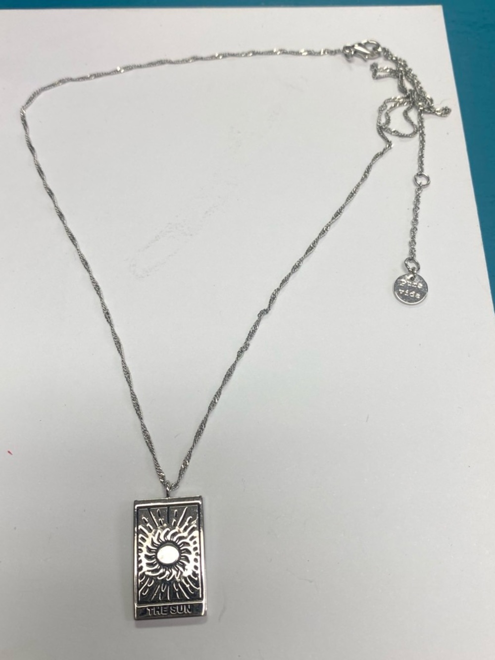 Silver tone  'The Sun' Pendant Necklace - Women